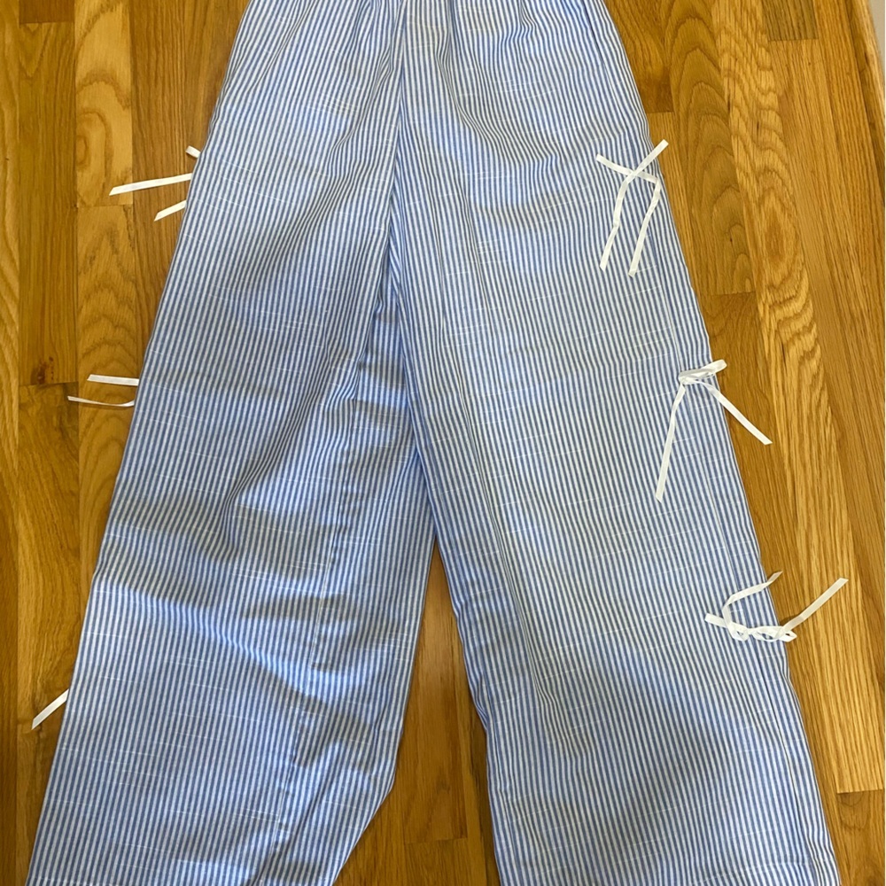 SHEIN Light Blue Striped Men's Chinos